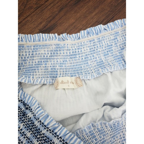 Altar'd State Blue Striped Embroidered Short Preppy Shift Dress Size S Small - Picture 8 of 9